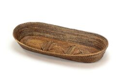 Calaisio Oval Bread Basket with Braided Edge, Large