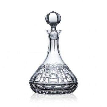 Varga Art Crystal Athens Clear Ships Decanter