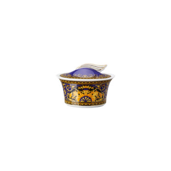Versace by Rosenthal Medusa Blue Sugar Bowl, Covered