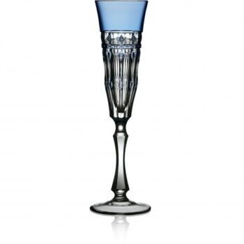 Varga Art Crystal Barcelona Sky Blue Champagne Flute