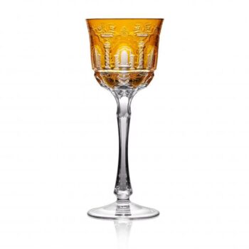 Varga Art Crystal Athens Amber Wine Glass
