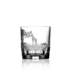 Varga Art Crystal Safari Giraffe Double Old Fashioned Glass