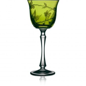 Varga Art Crystal Rainforest Yellow-Green Water Glass