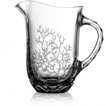Varga Art Crystal Coral Clear Water Pitcher