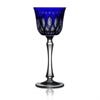 Varga Art Crystal Renaissance Cobalt Wine Glass