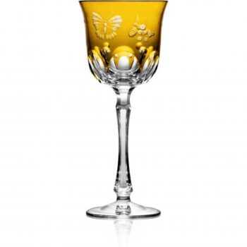 Varga Art Crystal Springtime Amber Water Glass