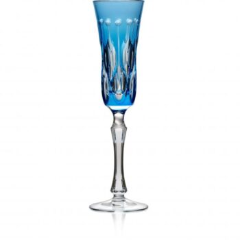 Varga Art Crystal Renaissance Sky Blue Champagne Flute