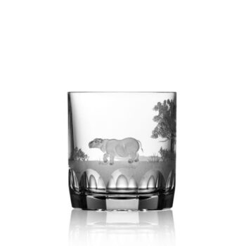 Varga Art Crystal Safari Hippo Double Old Fashioned