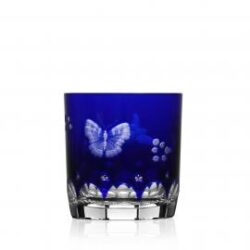 Varga Art Crystal Springtime Cobalt Double Old Fashioned