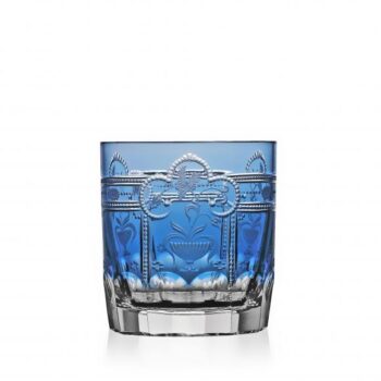 Varga Art Crystal Imperial Sky Blue Double Old Fashioned