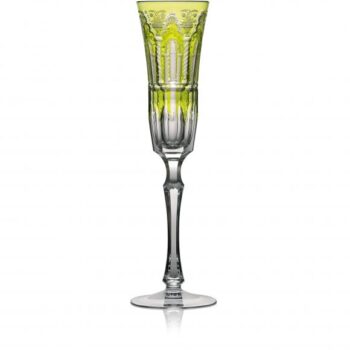 Varga Art Crystal Athens Yellow/Green Champagne Flute