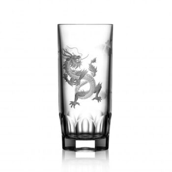 Varga Art Crystal Dragon Clear Highball Glass