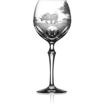 Varga Art Crystal Safari Rhino Water Glass