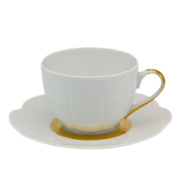 Royal Limoges Fleur't Matte Gold Breakfast Cup
