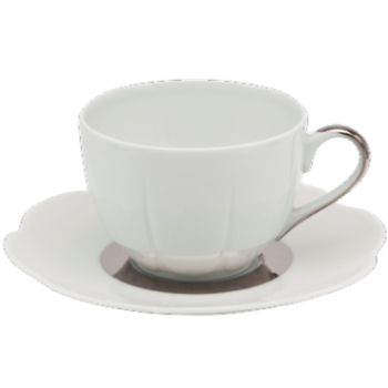 Royal Limoges Fleur't Shiny Platinum Breakfast Cup