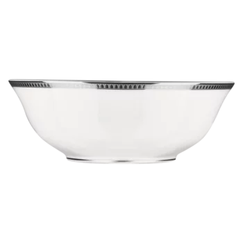 Christofle Malmaison Porcelain Platinum Salad Serving Bowl