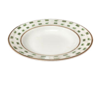 Royal Limoges La Bocca Green Rim Soup Bowl