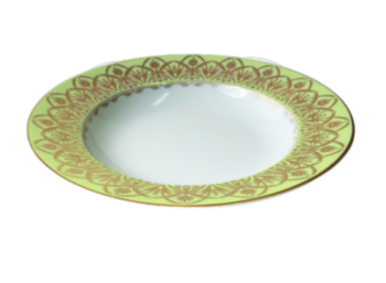 Royal Limoges Oasis Green Rim Soup Plate