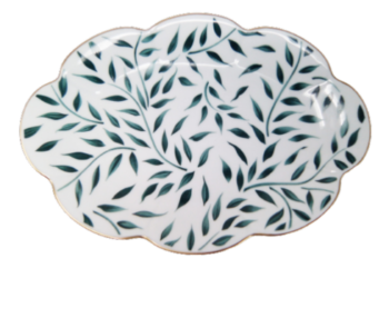 Royal Limoges Olivier Green Pickle Dish