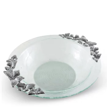 Arthur Court Butterfly Glass Salad Bowl
