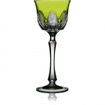 Varga Art Crystal Captva Yellow-Green Wine Glass