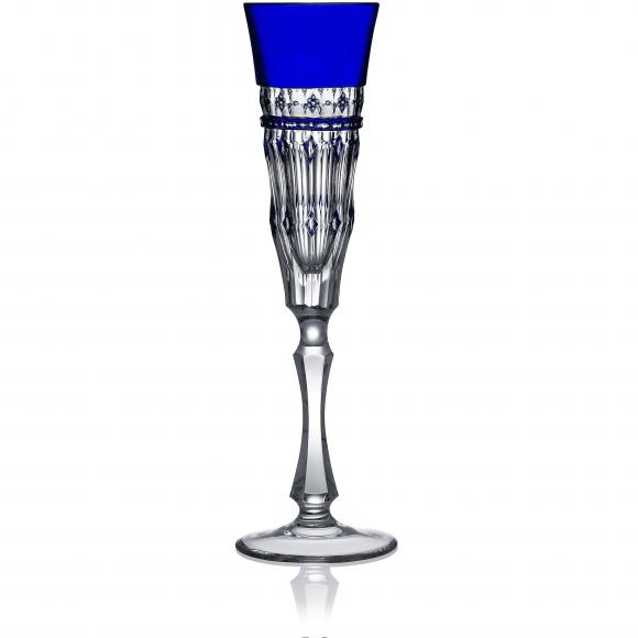 Varga Art Crystal Barcelona Cobalt Champagne Flute