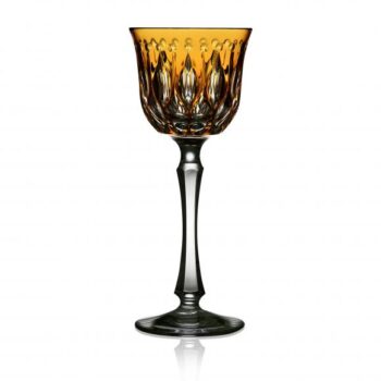 Varga Art Crystal Renaissance Amber Wine Glass