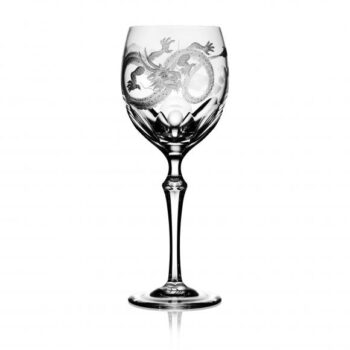 Varga Art Crystal Dragon Clear Wine Glass