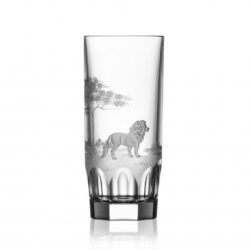 Varga Art Crystal Safari Lion Highball Glass