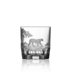 Varga Art Crystal Safari Tiger Double Old Fashioned
