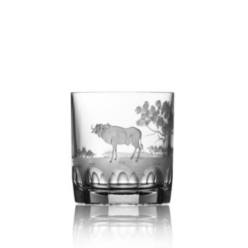 Varga Art Crystal Safari Buffalo Double Old Fashioned