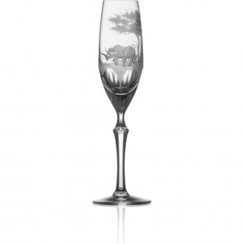 Varga Art Crystal Safari Rhino Champagne Flute