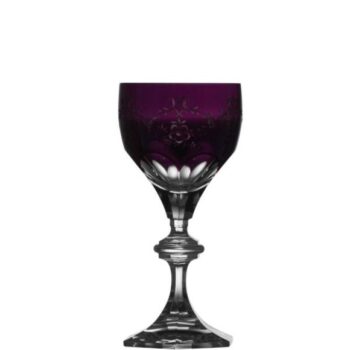 Varga Art Crystal Versailles Amethyst Wine Glass