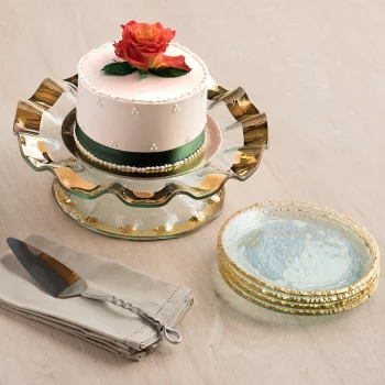 Annieglass Ruffle Pedestal Cake Plate - Image 2