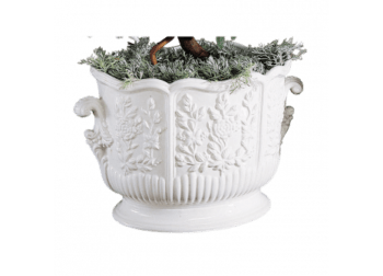 Mottahedeh Oval Cachepot w/Handles 6.75"D x 6.5"H x 10"W