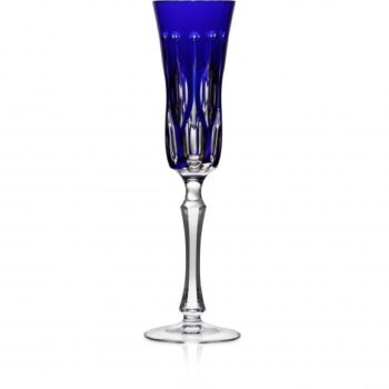 Varga Art Crystal Renaissance Cobalt Champagne Flute