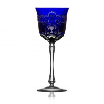 Varga Art Crystal Imperial Cobalt Wine Glass