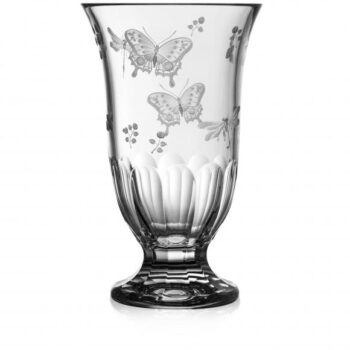 Varga Art Crystal Springtime Clear Footed Vase, 10"