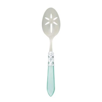 Vietri Aladdin Brillant Aqua Slotted Spoon