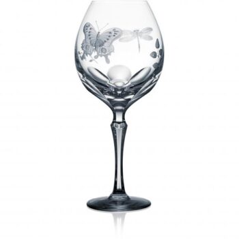 Varga Art Crystal Springtime Clear Burgundy Glass