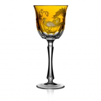 Varga Art Crystal Golden Aves Amber Water Glass