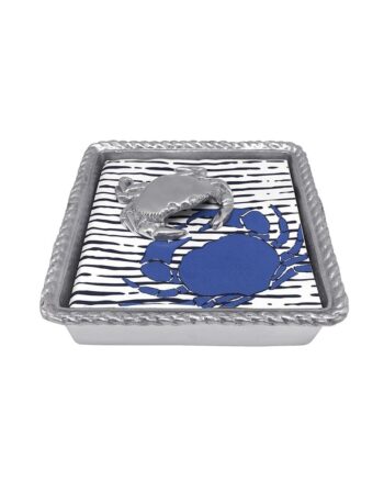 Mariposa Cocktail Napkin Box with Crab Weight