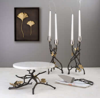 Michael Aram Butterfly Ginkgo Candleholders - Tall - Image 2