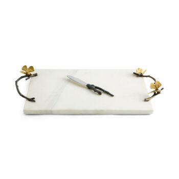 Michael Aram Butterfly Ginkgo Cheese Board w/ Knife - Marble