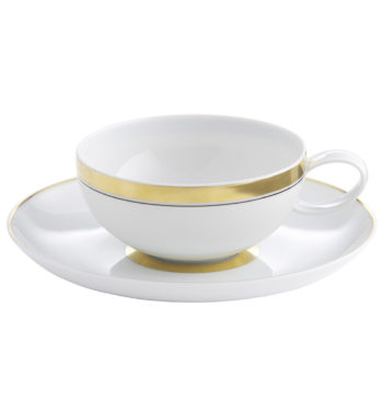 Vista Alegre Domo Gold Tea Cup & Saucer L 6.5" x H 2" 8.5 oz