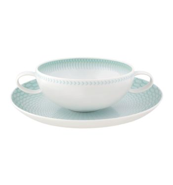 Vista Alegre Venezia Consomme Cup & Saucer 2" x 7 1/2" 11 2/7 oz