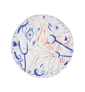 Vista Alegre Folkifunki Round Platter Blue 13"
