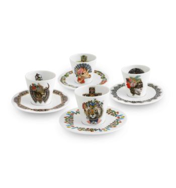 Christian Lacroix Love Who You Want Set/4 Coffee Cups and Saucers