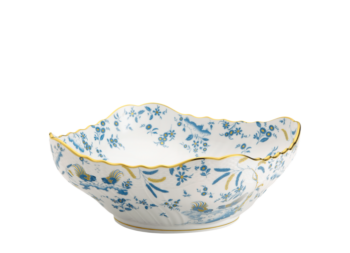 Ginori 1735 Oro Di Doccia Turchese Squared Salad Bowl 9 3/4"
