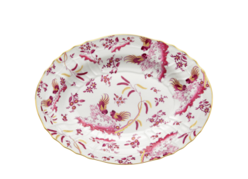 Ginori 1735 Oro Di Doccia Magenta Oval Flat Platter 13"